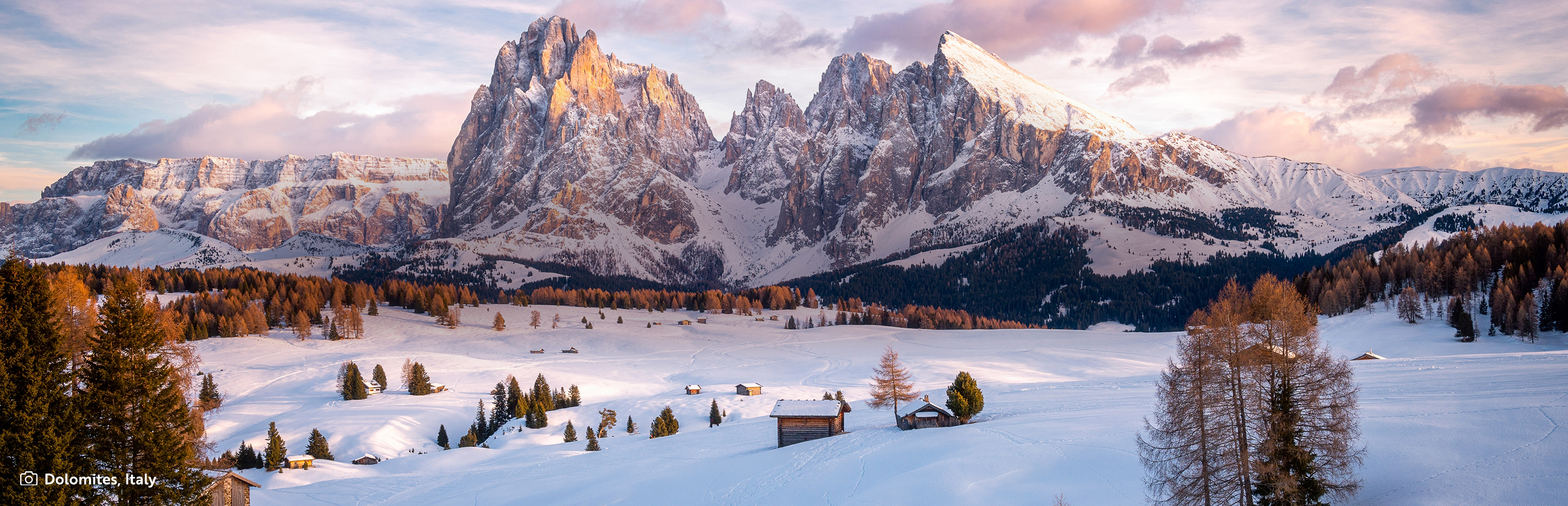 snowy mountains in the dolomites