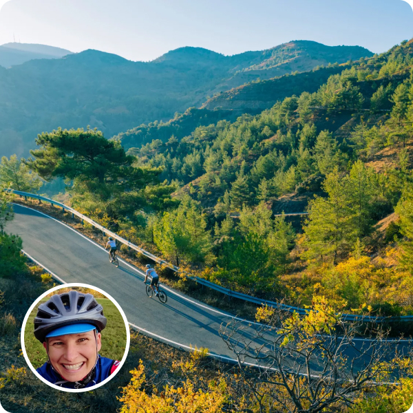 Road sloping through green forest