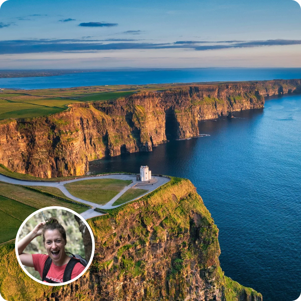 Cliff over blue water