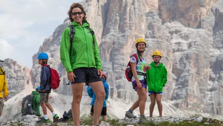 Liz Hale hiking in the Dolomites