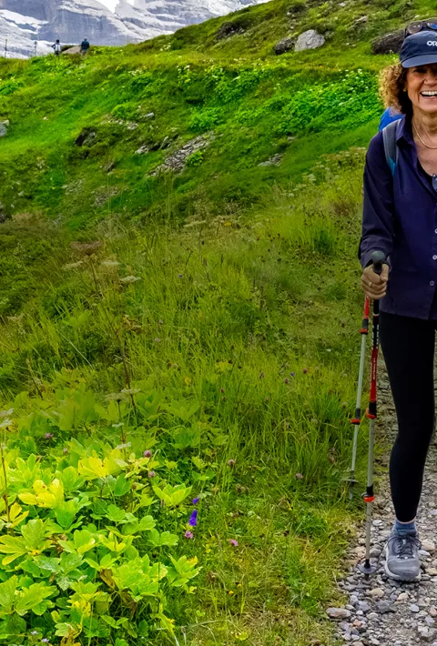 Two women hiking in Switzerland