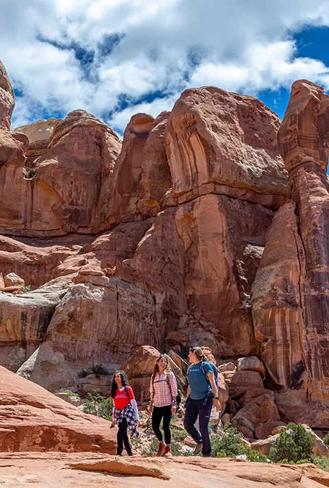 Backroads guests hiking in canyons