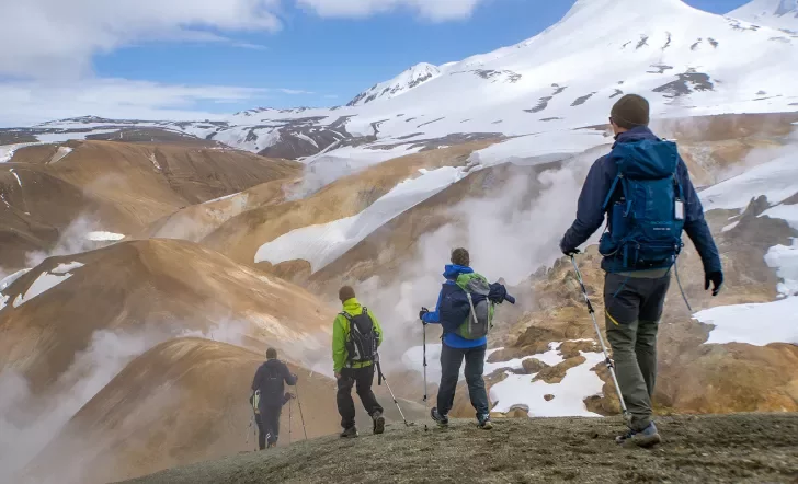 Hiking Snow Caps Iceland