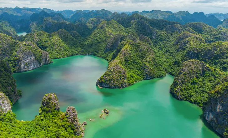 Aerial view of Halong bay in Vietnam