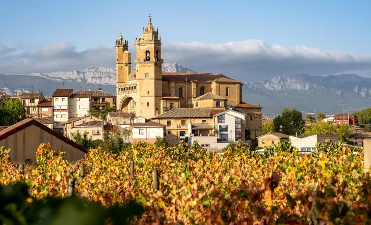 Stone buildings surrounded by dried crops