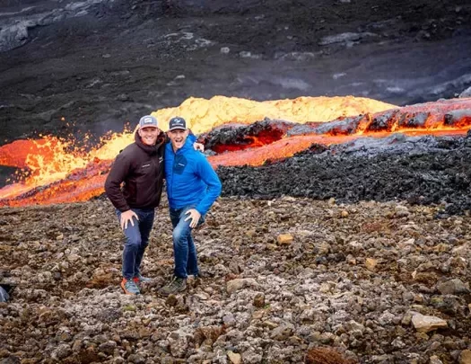 Iceland Ocean Cruise Walking & Hiking Tour - hikers by lava flow