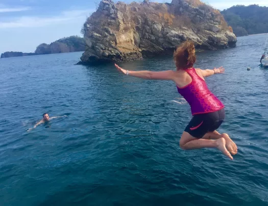 Guest Jumping into Sea Costa Rica