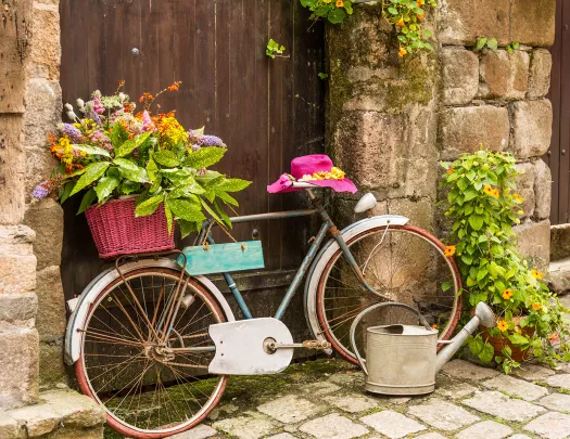 Bike in the Town of Dinan, Brittany