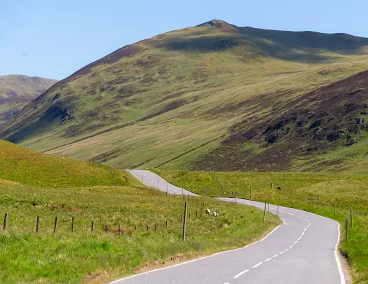 Winding Empty Road Hills Scotland