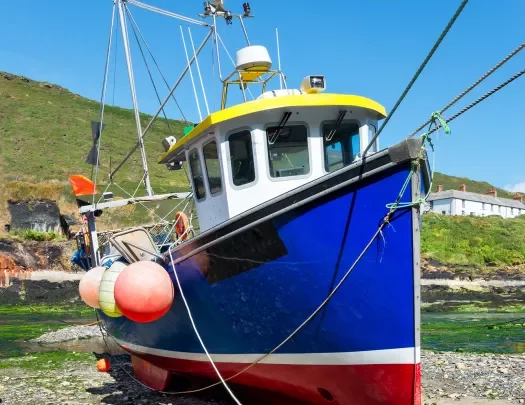 Blue Boat Aground Scotland