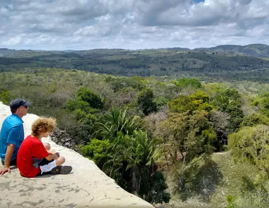 Father Son Overlooking Forest Belize