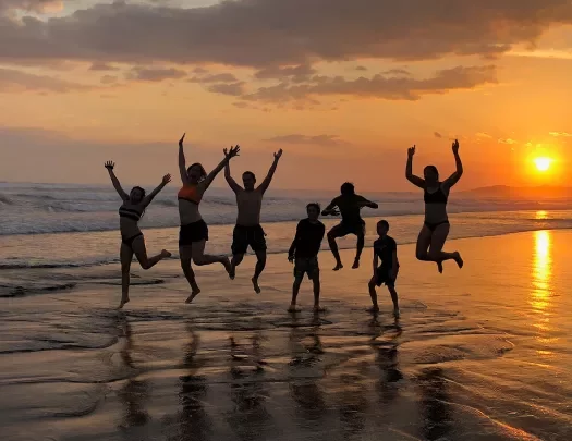 Jumping For Joy Beach Sunset Costa Rica