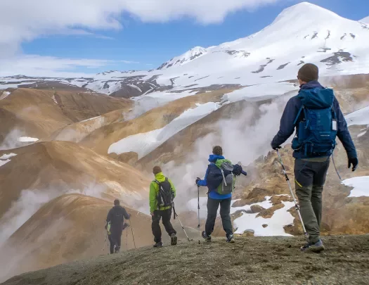 Hiking Snow Caps Iceland