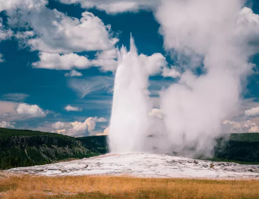 A geyser exploding 