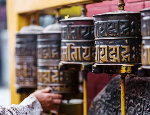 Prayer wheels in Nepal