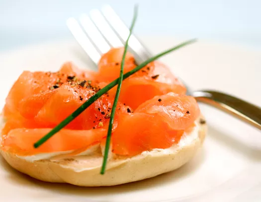 Fresh seafood, topped with chives