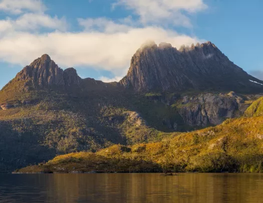 Panorama image of Cradle Mountain, Tasmania, Australia.
