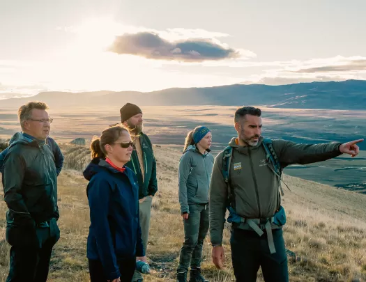 Backroads' guide showing guests the landscape