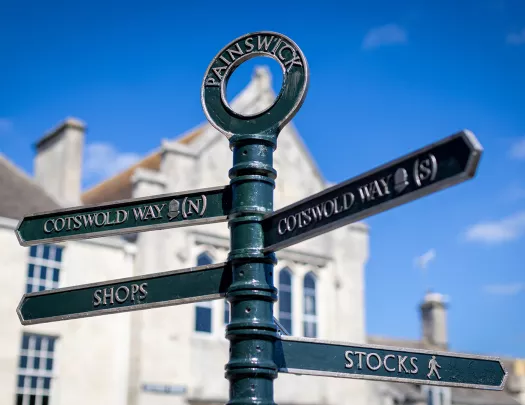 Street signs reading Cotswald Way North and South.