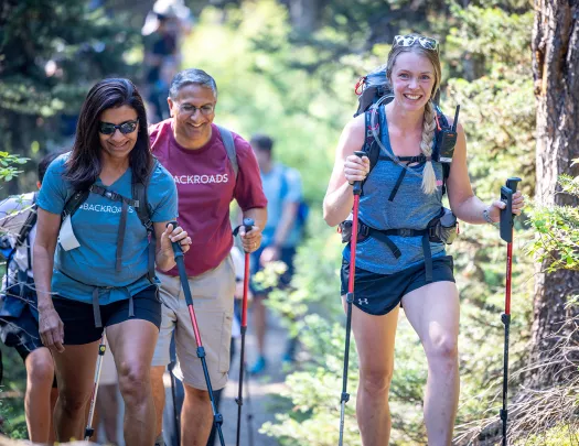 backroads guests on a hike