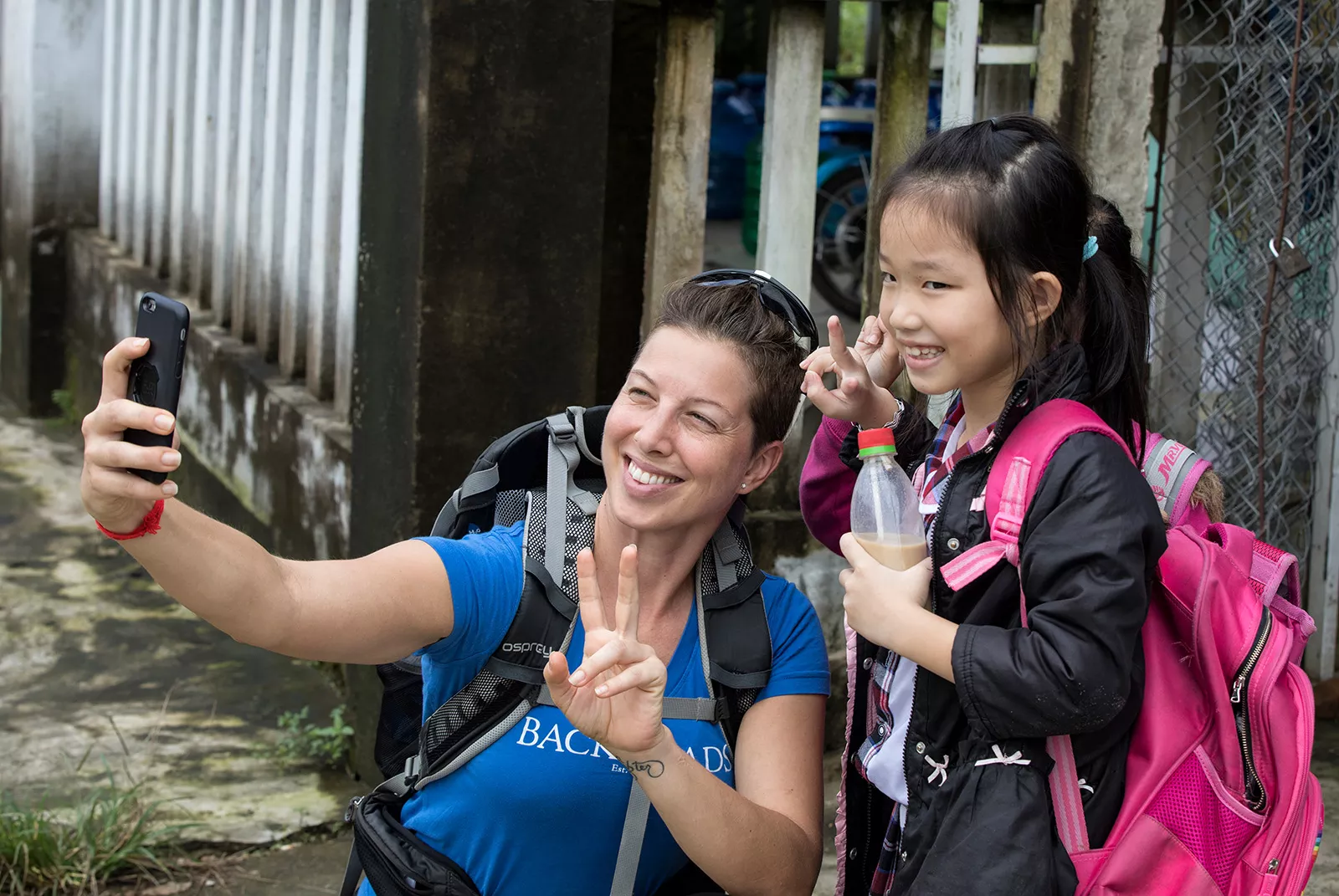 Backroads Guest Taking Selfie with Little Girl