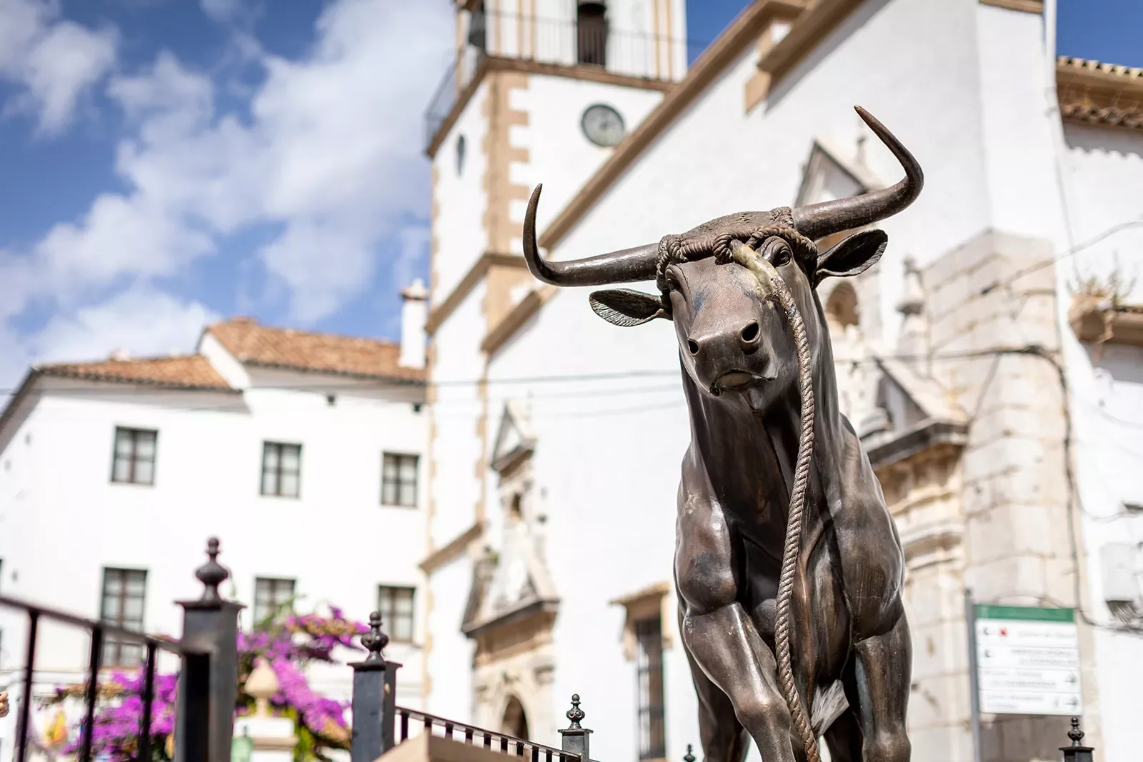 Bronze statue of a bull