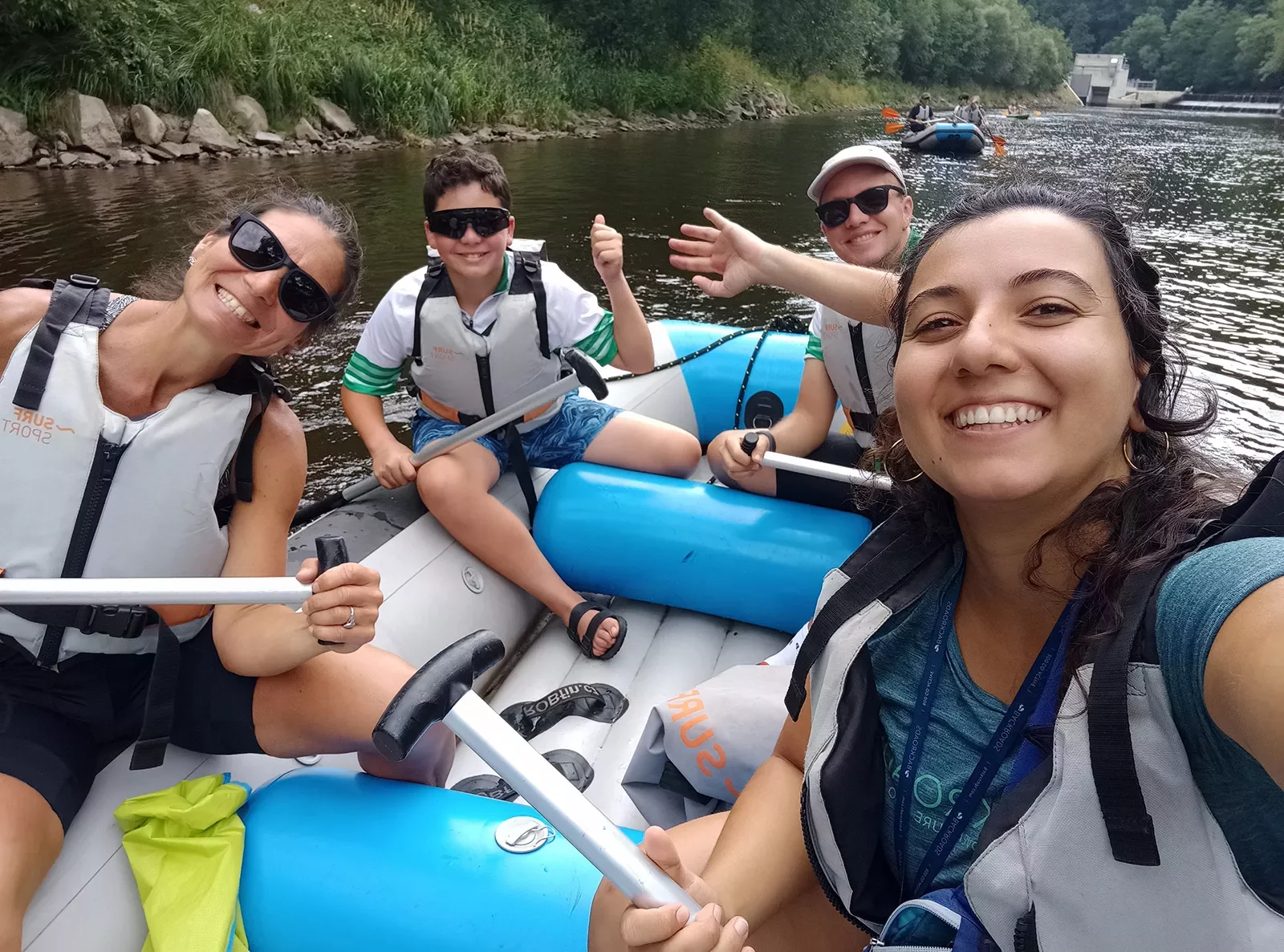 Backroads guests rafting