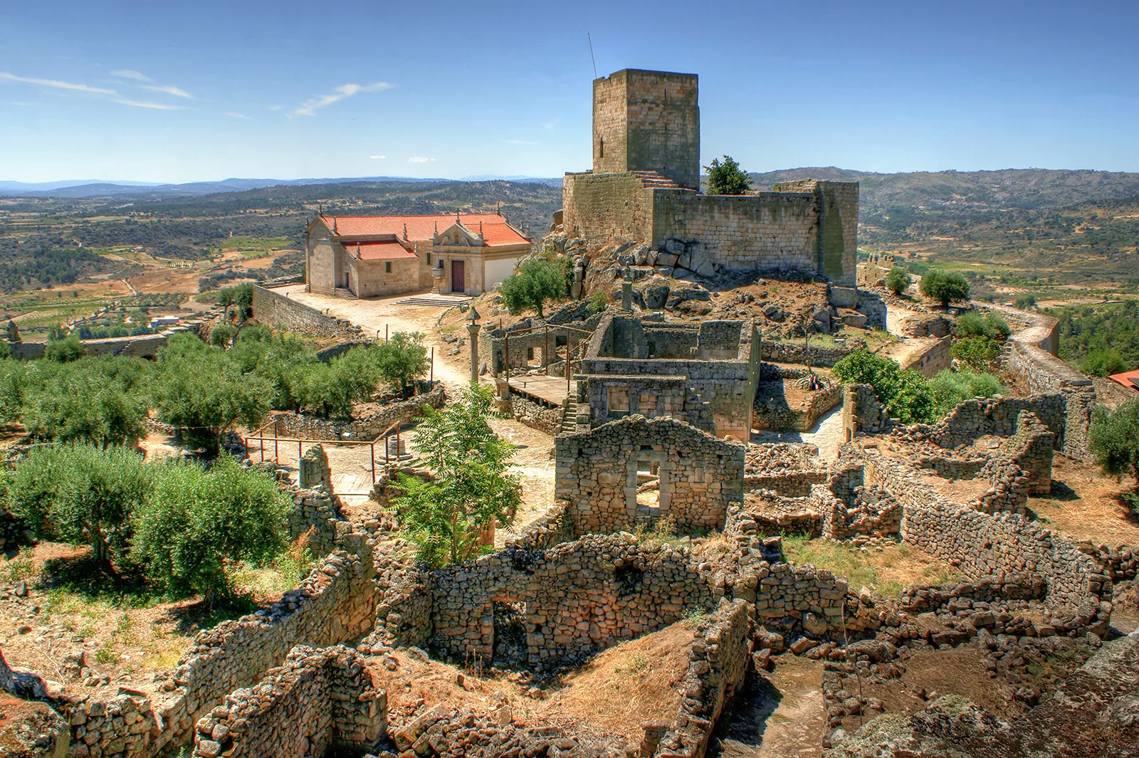 Building ruins on top of a hill