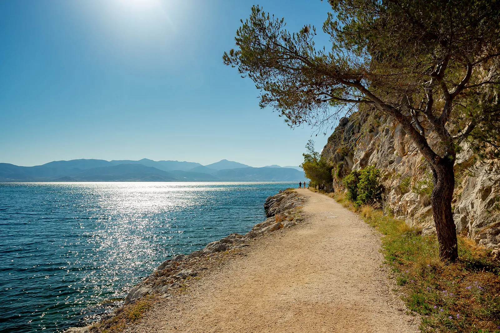 Gravel walkway next to the ocean