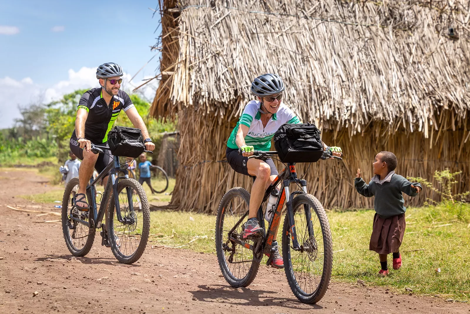 backroads guests on bicycles