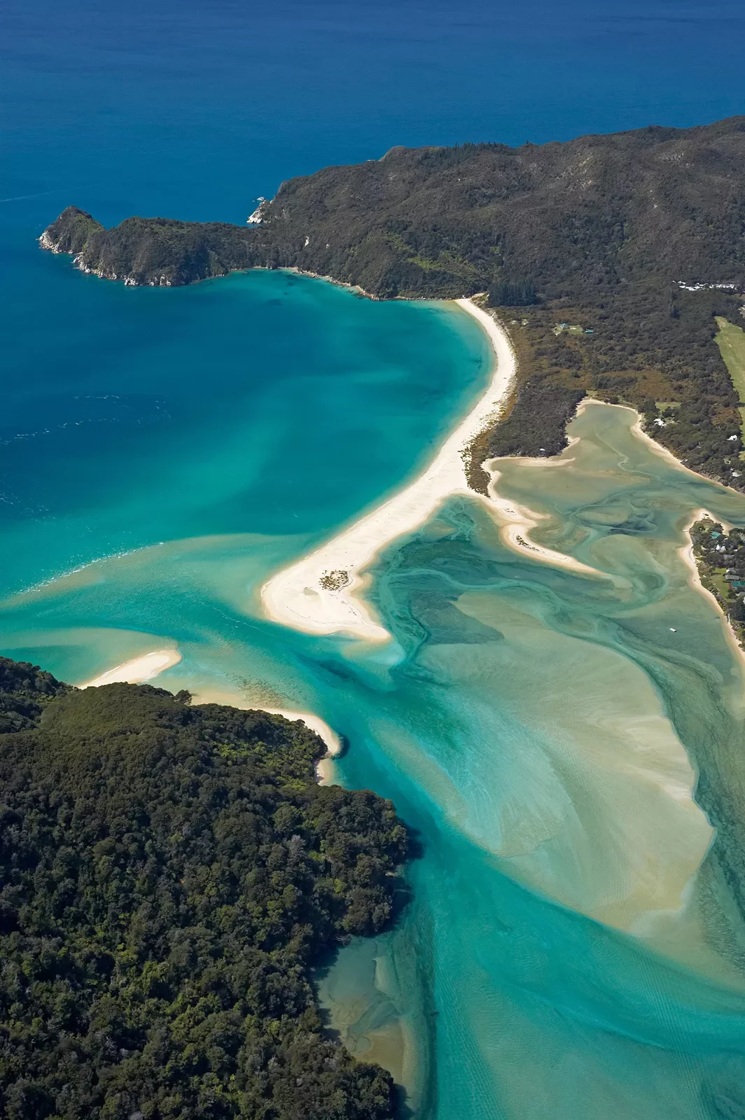 Sky view of ocean along a coast