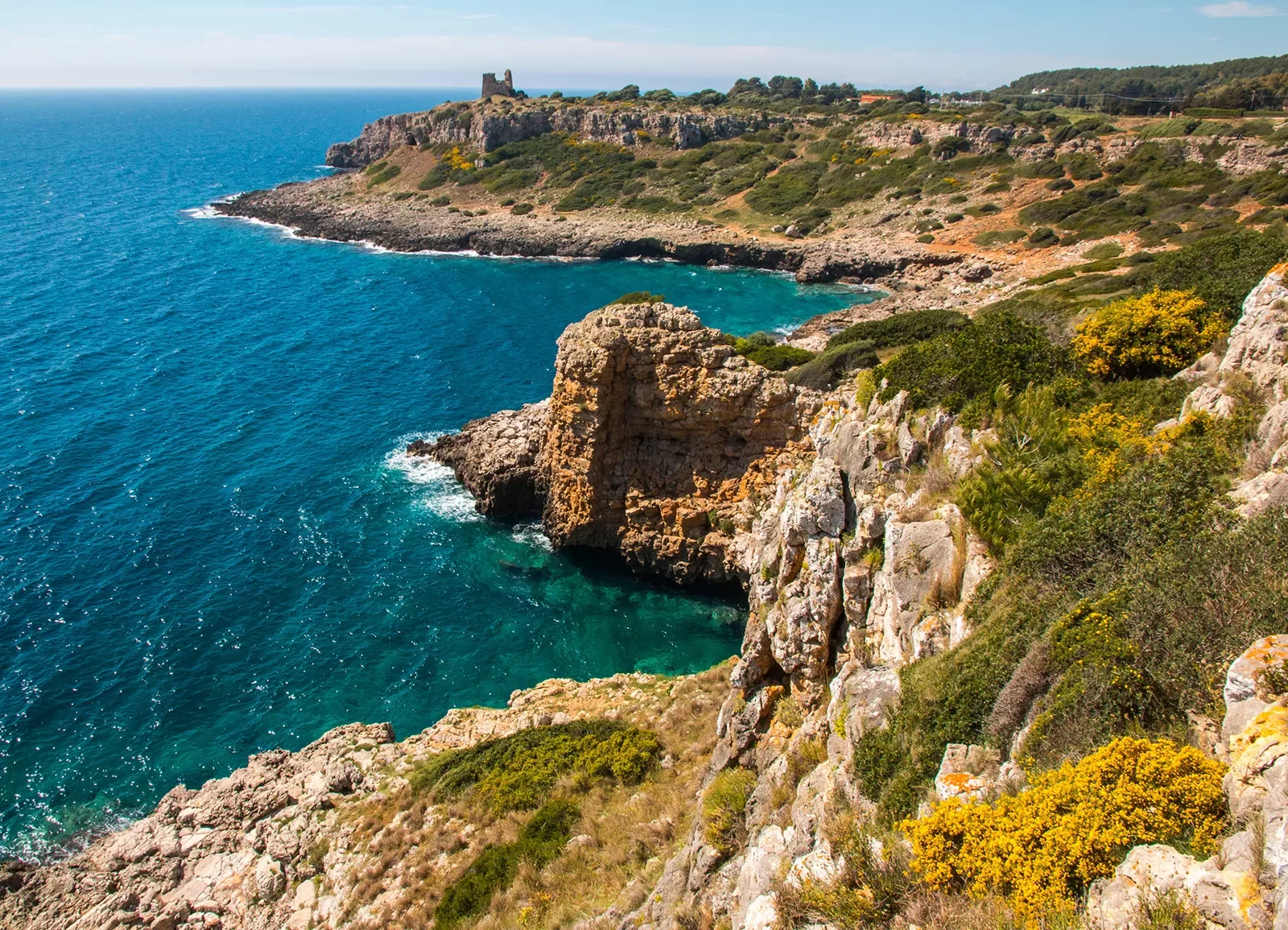 Top view of cliffs by the ocean