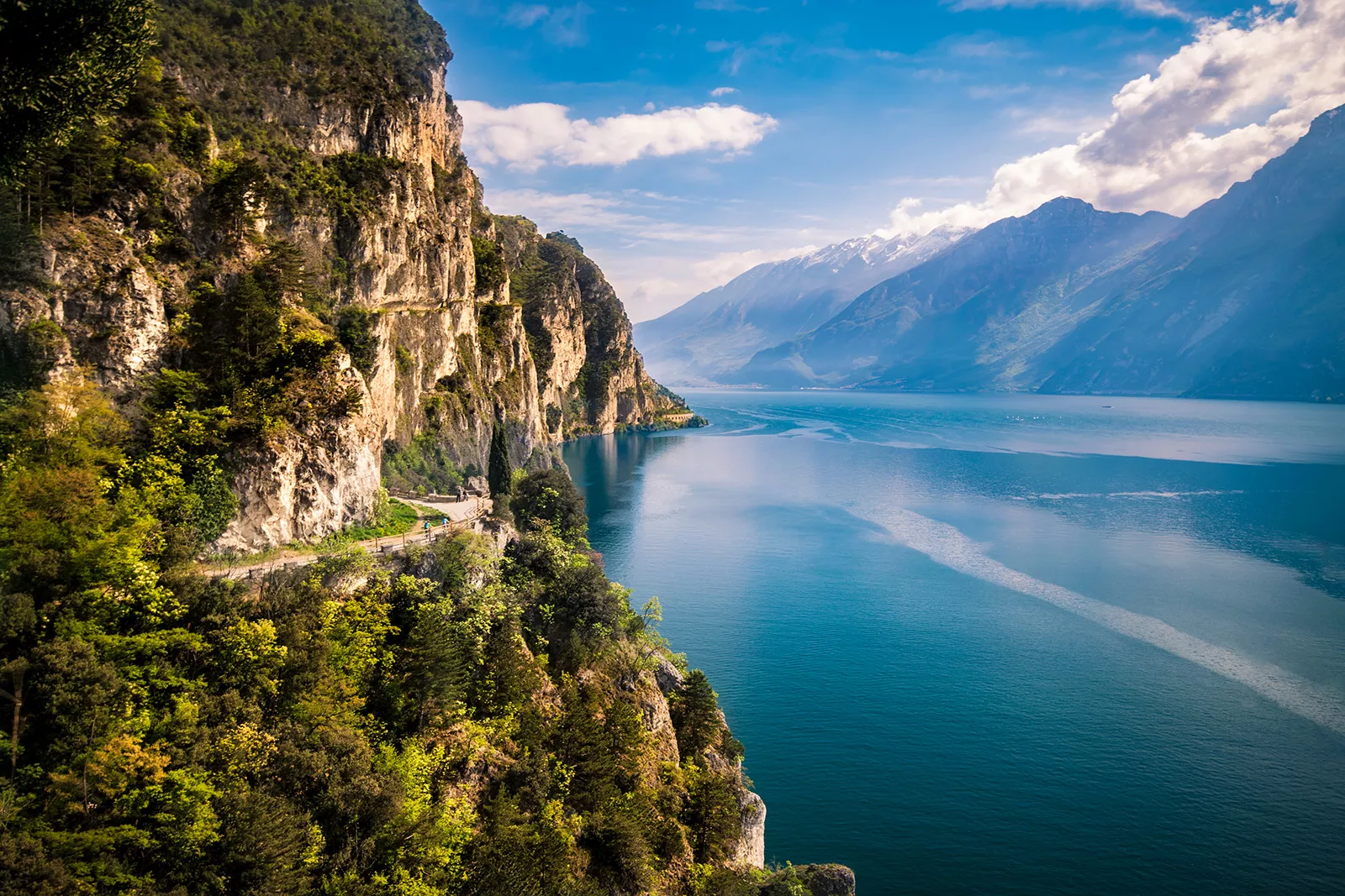 Road along a cliff next to the ocean