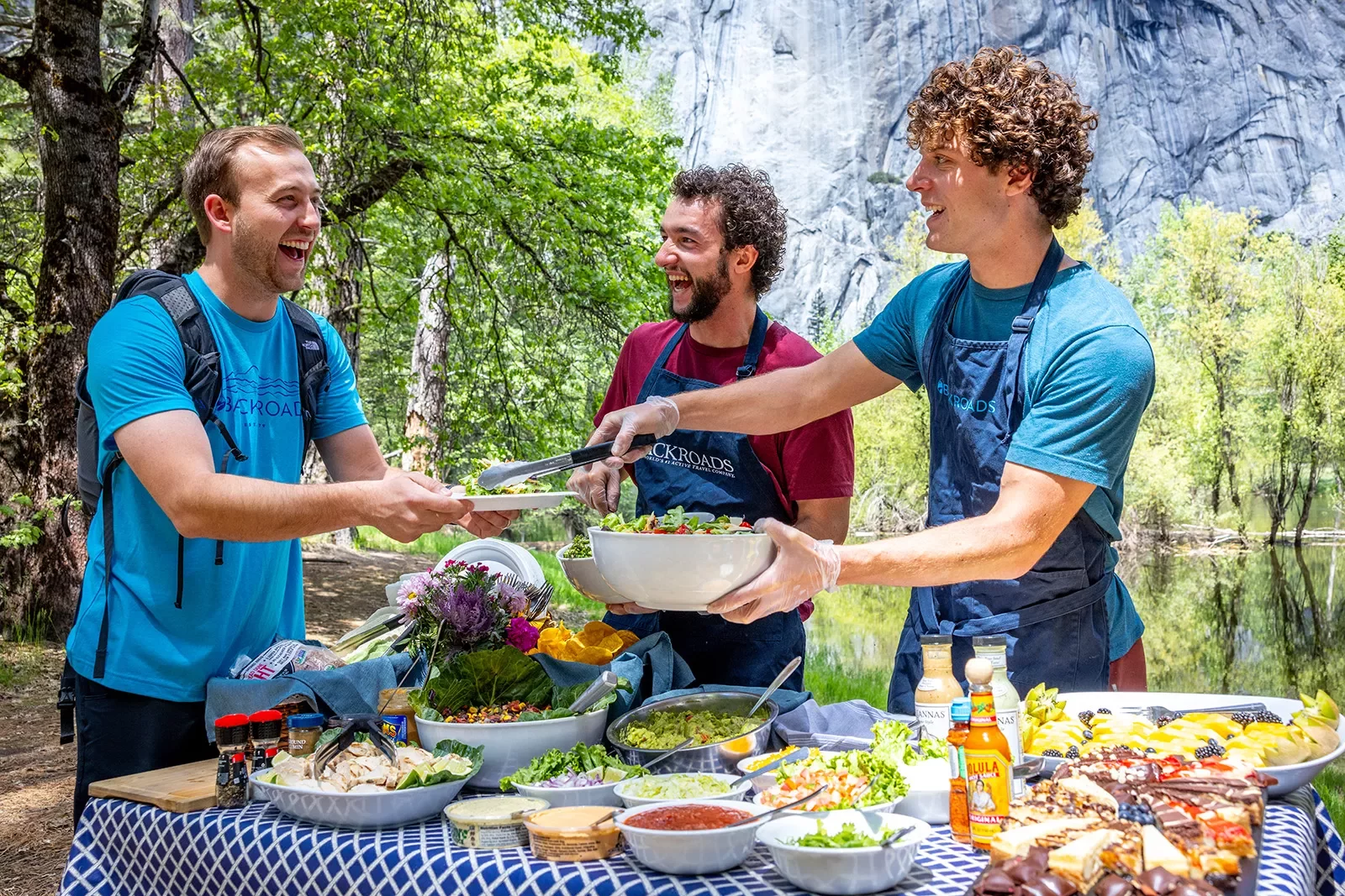 Backroads leaders serving a picnic