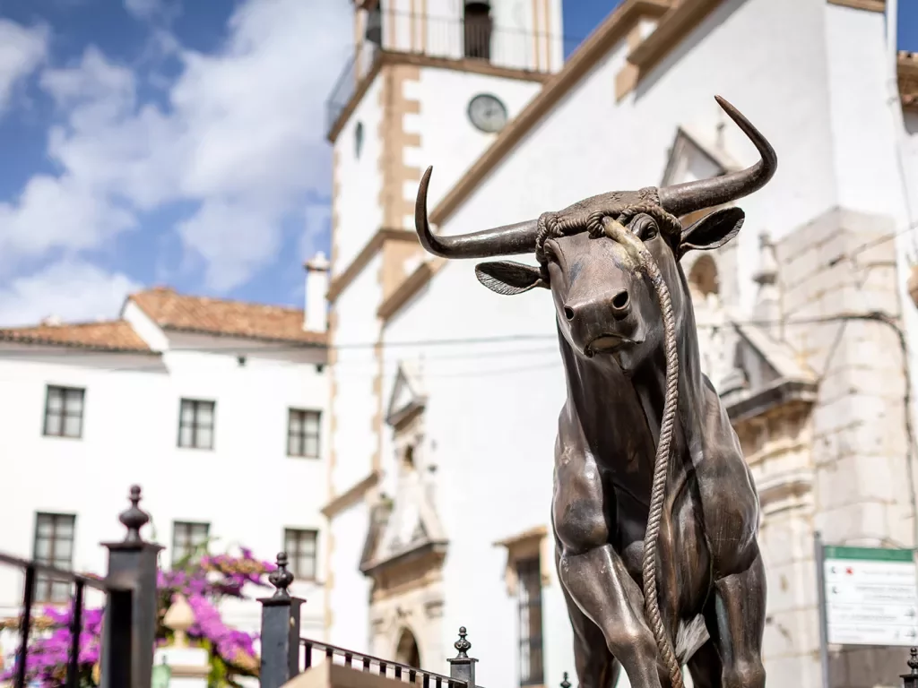 Bronze statue of a bull