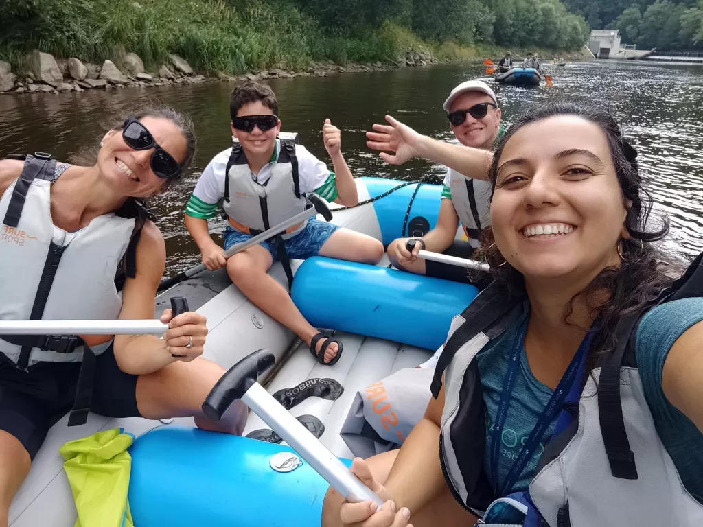 Backroads guests rafting