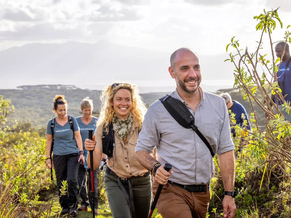 backroads guests on a hike