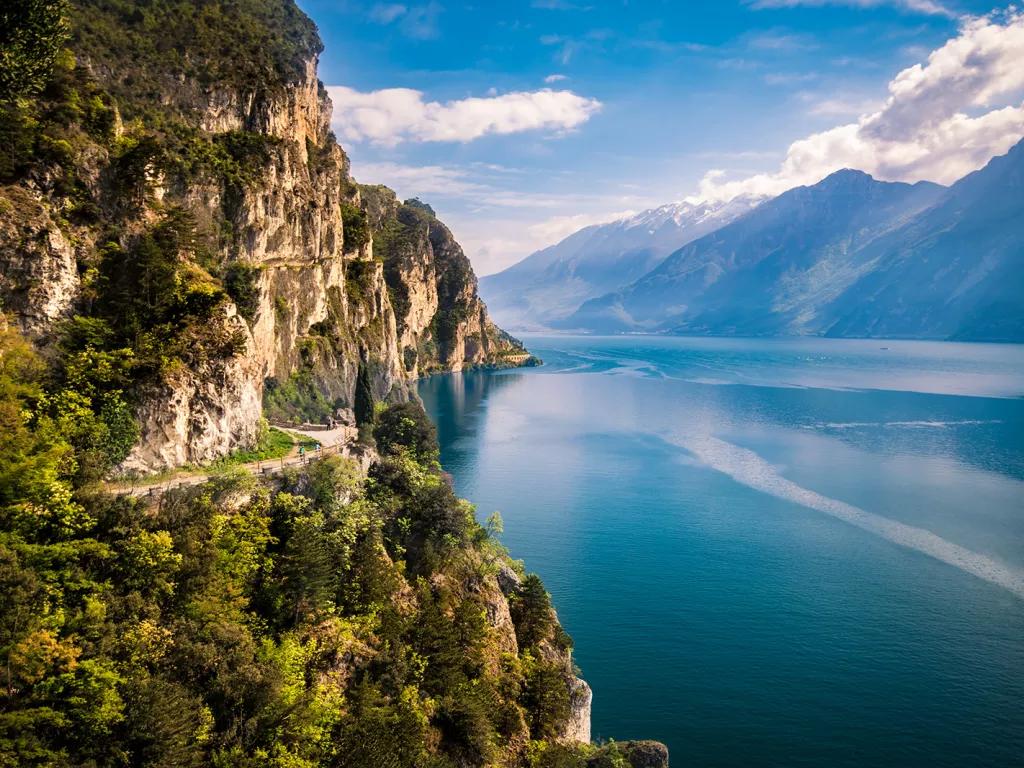 Road along a cliff next to the ocean