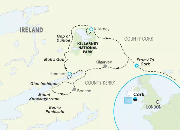 Ireland Family Multi-Adventure Tour map