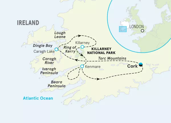 Ireland Easygoing Walking Tour map